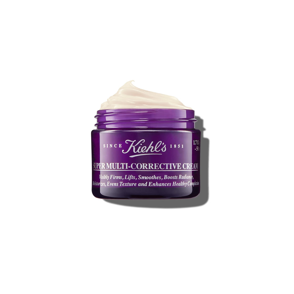 Kiehl's front jar view showing full product and clear labeling benefits