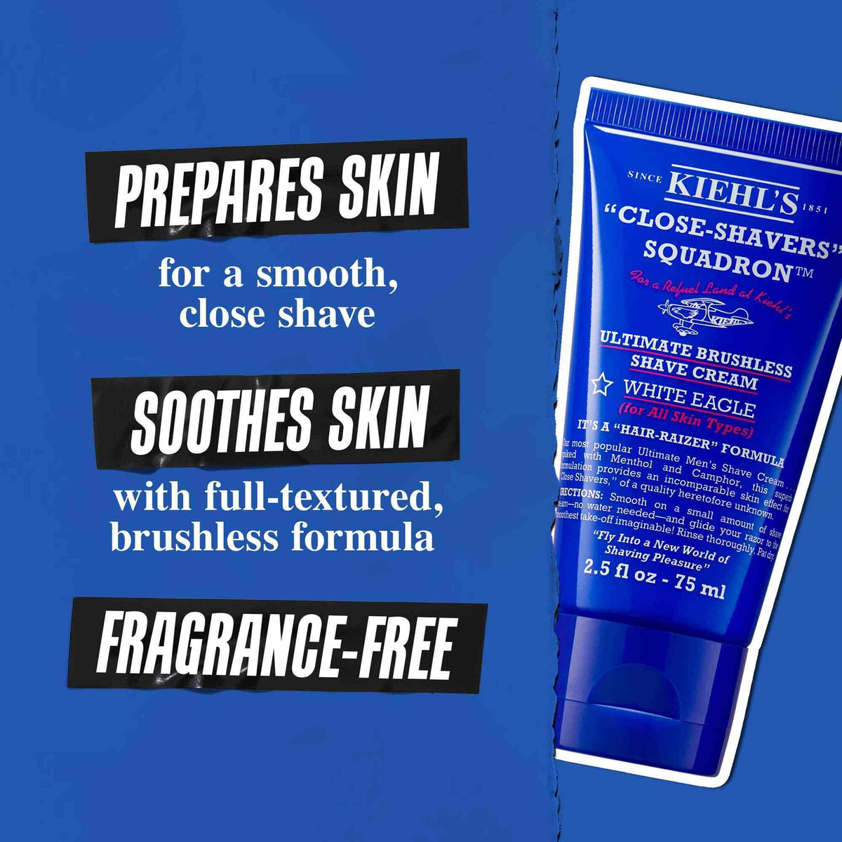 Kiehl's cream texture close-up demonstrating concentrated non-foaming finish
