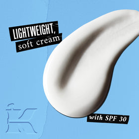 Kiehl's close-up texture of cream highlighting lightweight hydration and easy absorption