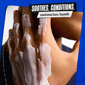 Kiehl's hand applying salve to dry skin, shows fast soothing and restoration