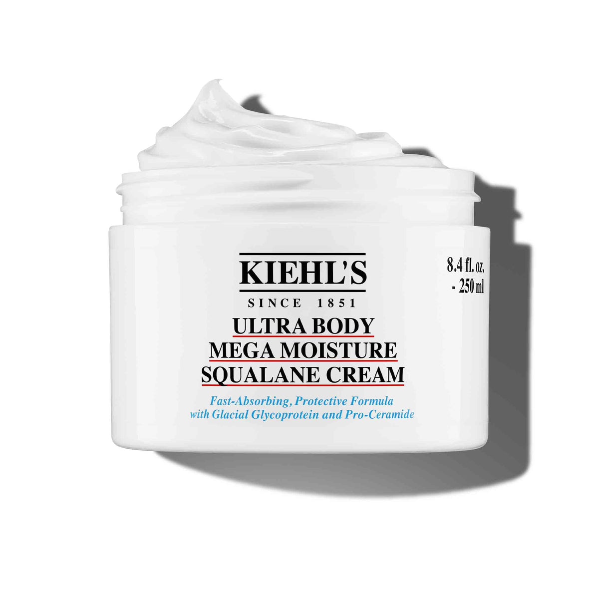 Kiehl's front packaging view showing unscented body cream and benefits