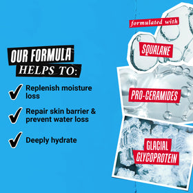 Kiehl's cream spread on hand showing lightweight hydration effect