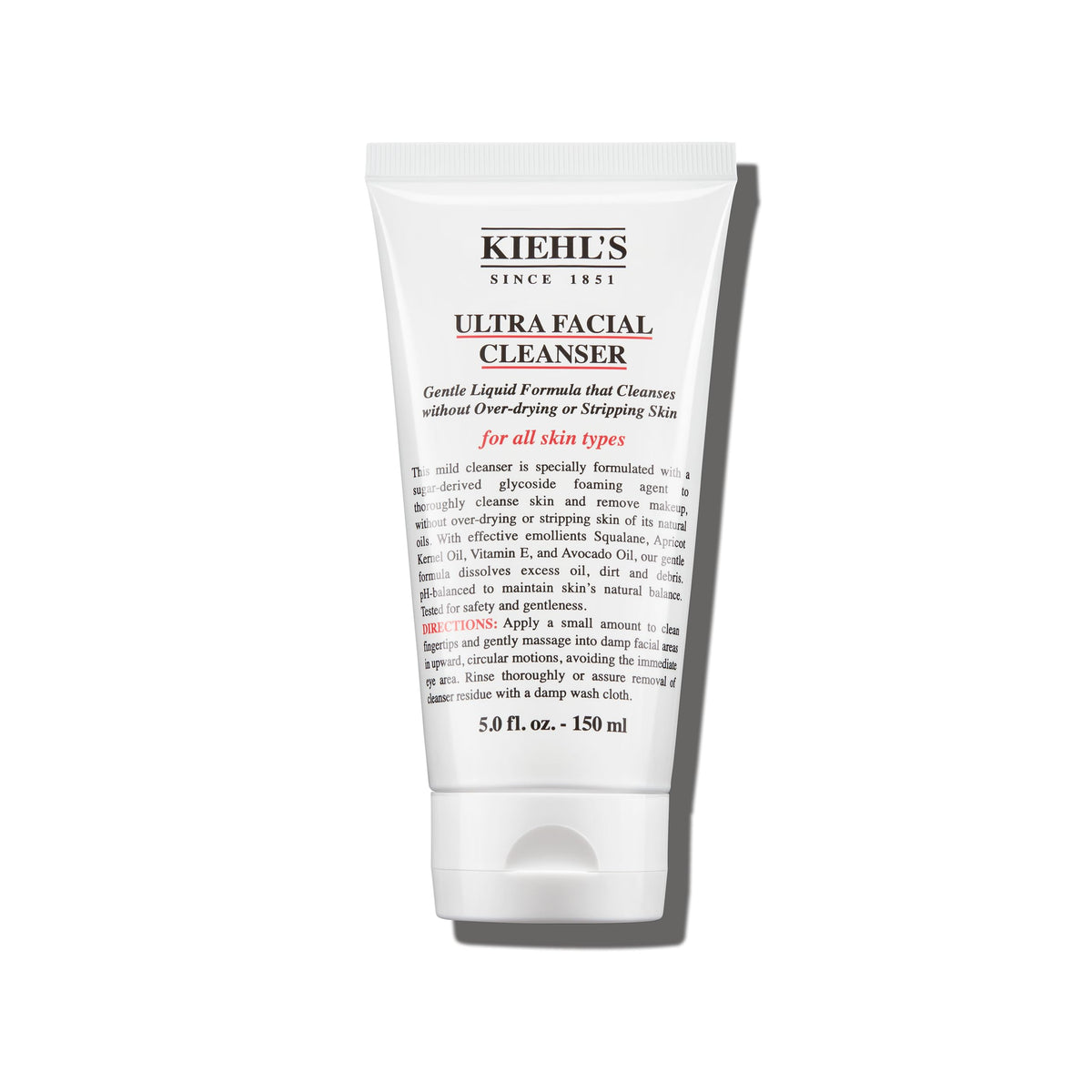 Kiehl's front bottle shot showing product benefits and clean design