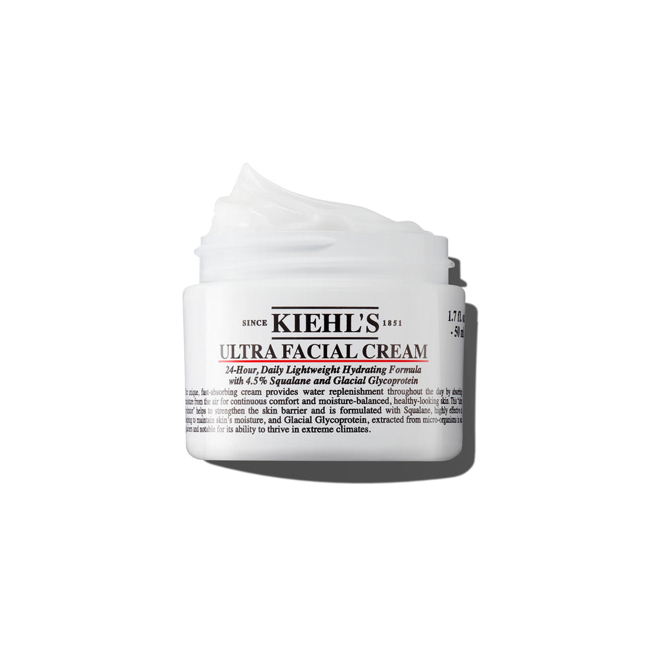 Kiehl's Ultra Facial Cream front jar showing product and branding for reliable hydration