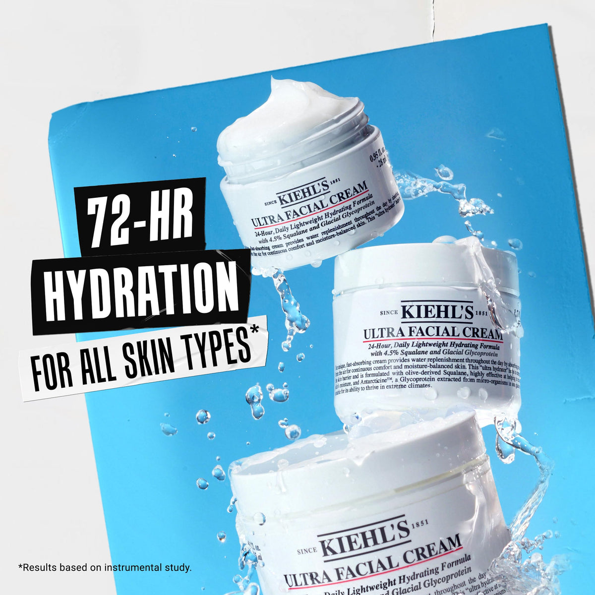 Kiehl's Ultra Facial Cream with sensitive-skin symbol showing soothing and safe benefit