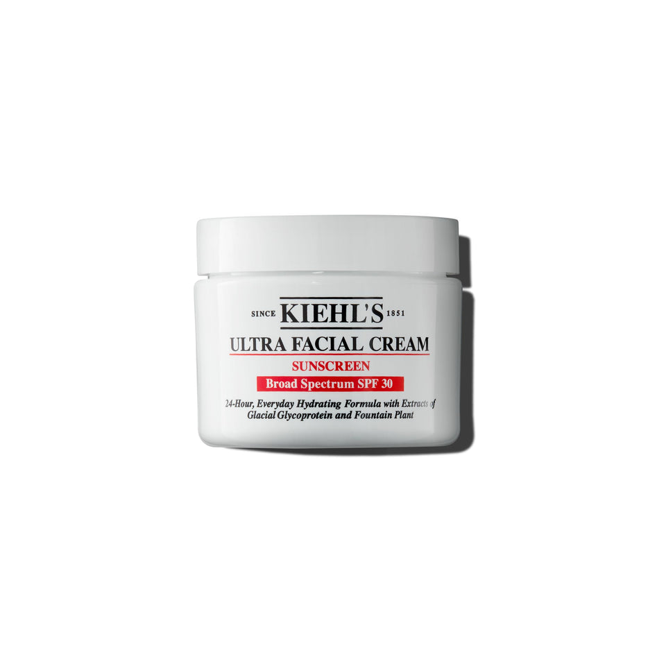 Kiehl's jar front view showing clean label and SPF 30 benefit