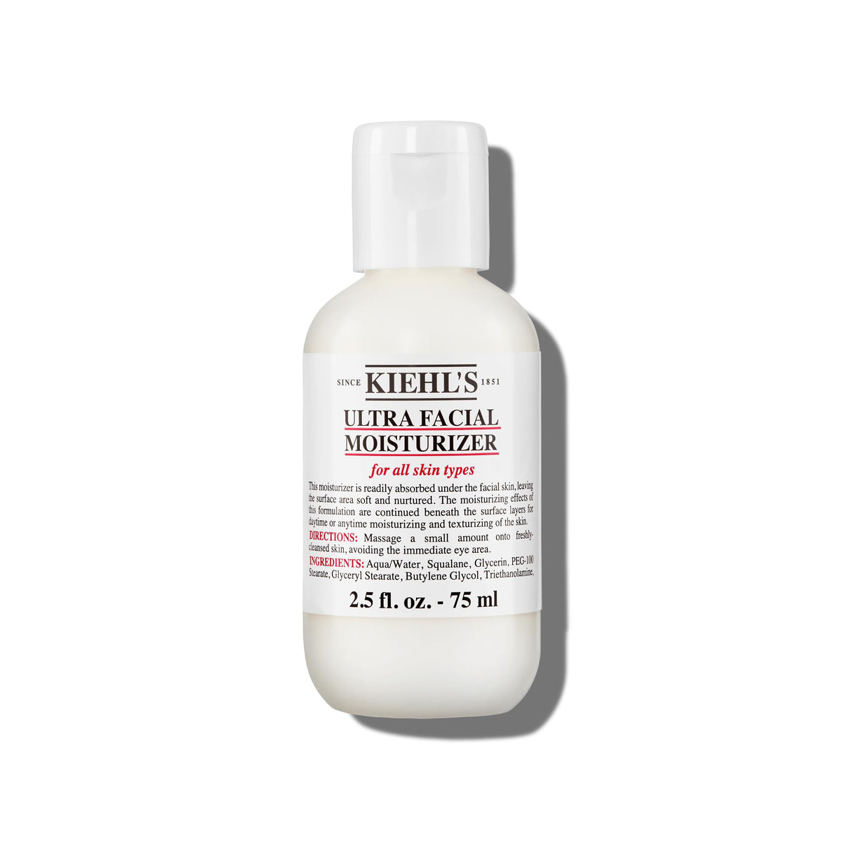 Kiehl's front jar view showing compact daily moisturizer for easy storage