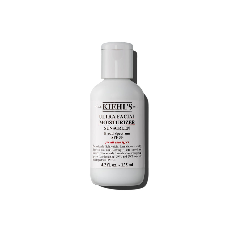 Kiehl's front tube view showing branding and SPF 30 for quick product ID and benefit