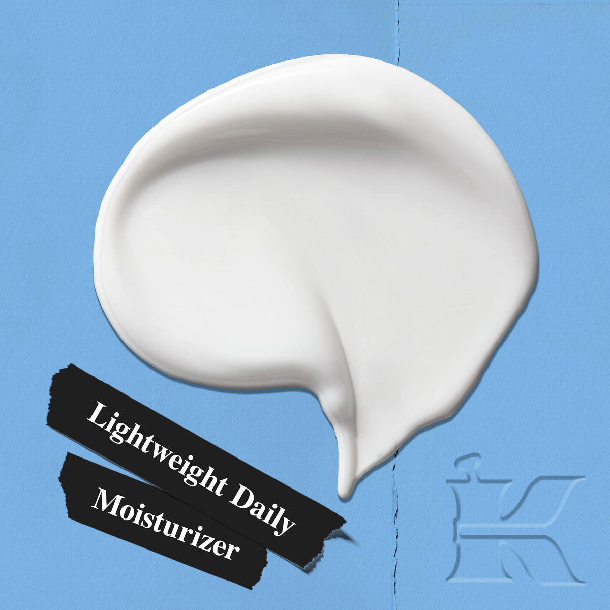Kiehl's creamy texture close-up highlighting lightweight, fast-absorbing feel
