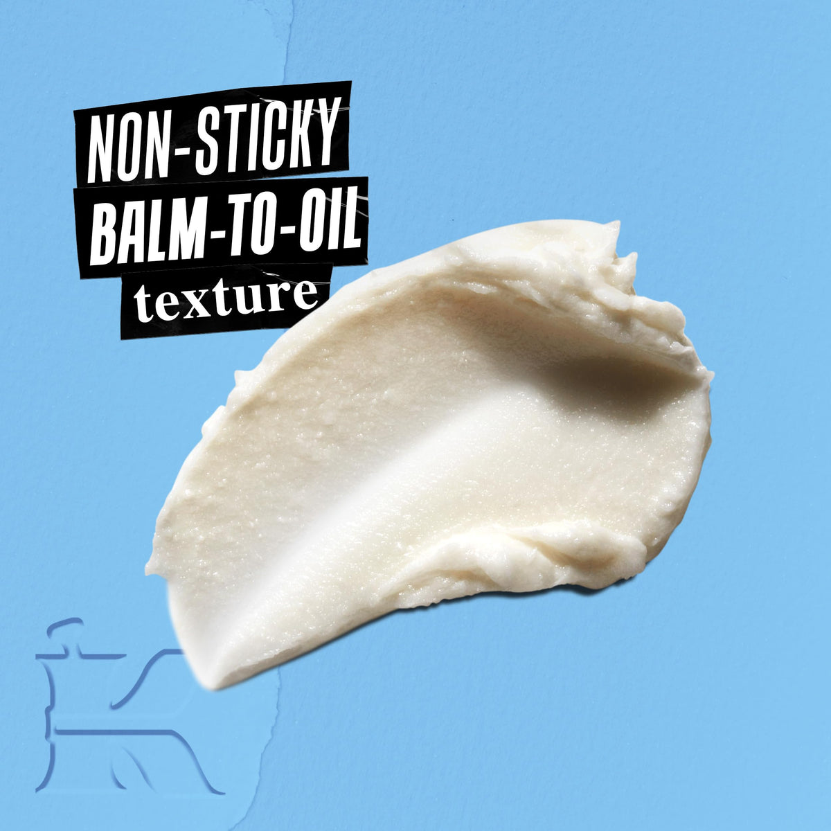 Kiehl's close-up of balm-to-oil texture illustrating smooth spreadability and deep hydration