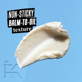 Kiehl's close-up of balm-to-oil texture illustrating smooth spreadability and deep hydration
