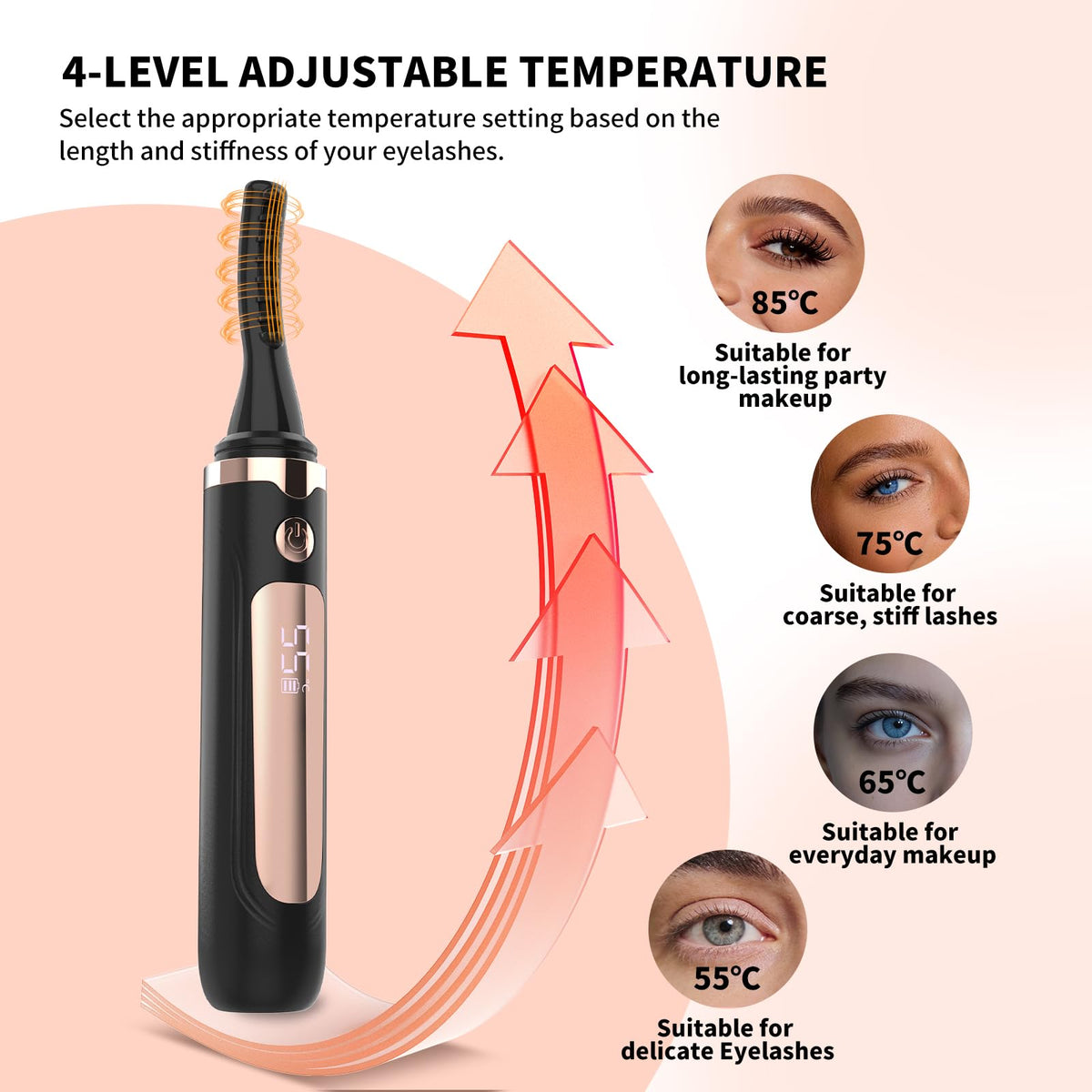 KiiNii curler staged with mascara on vanity for complete routine benefit