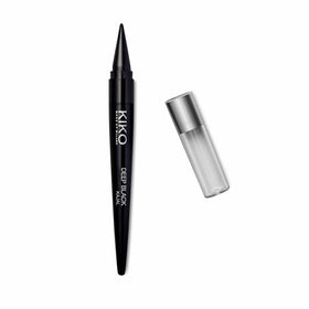 KIKO Milano Deep Black Kajal front view showing slim black retractable tube and label for easy storage