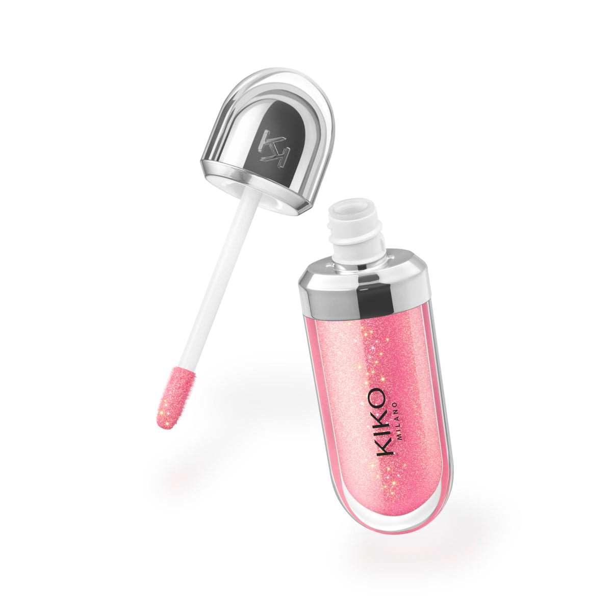 Kiko Milano glossy texture swirl showcasing hydrating, plumping effect