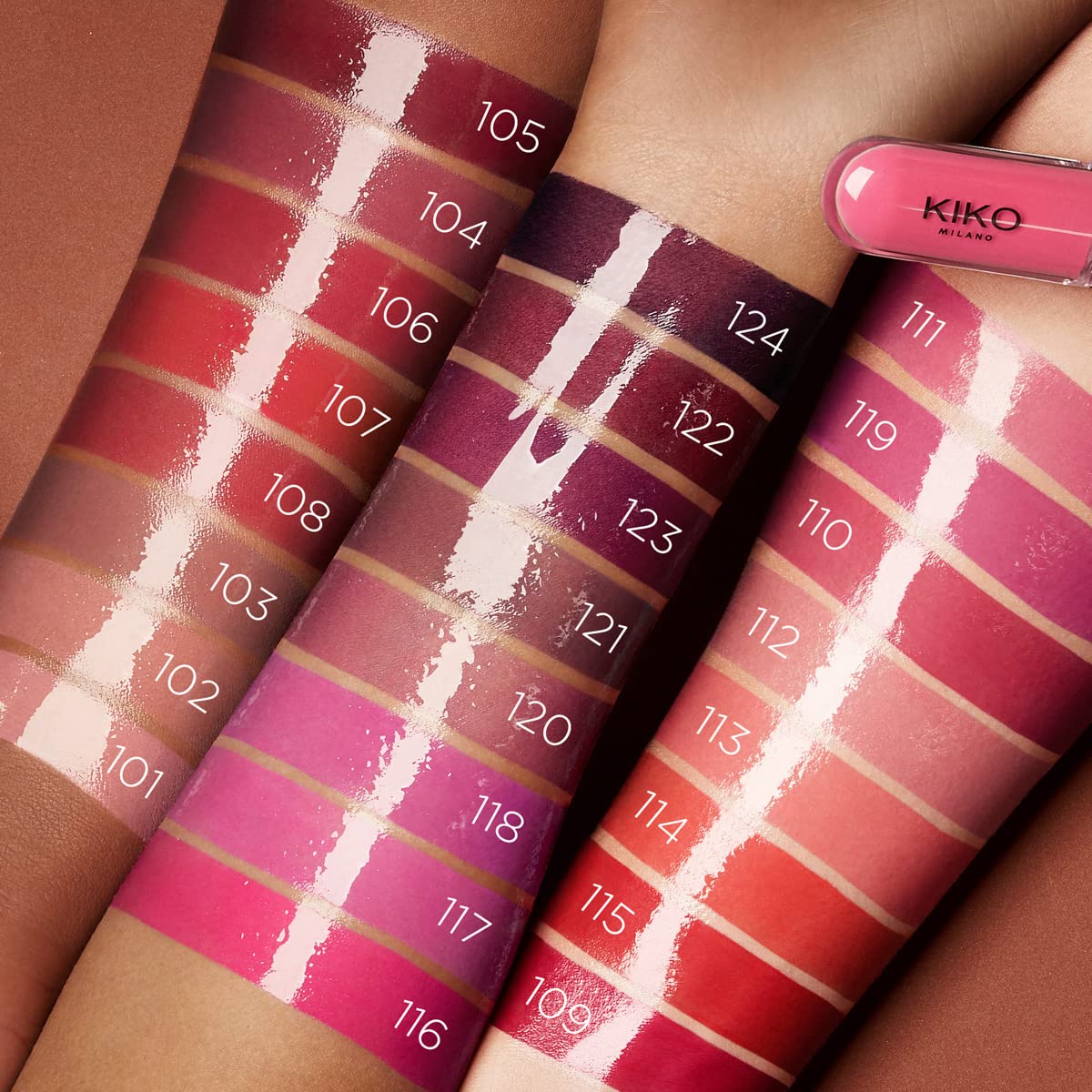 Kiko Milano before and after lips comparison highlighting lasting color and added shine