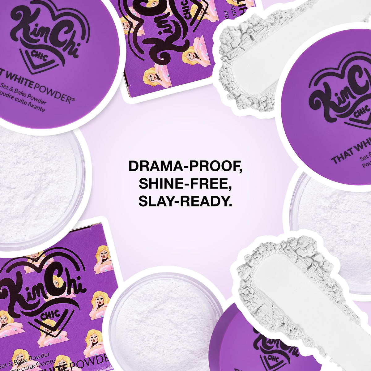 KimChiChic under-eye baking application demonstrating crease-control benefit