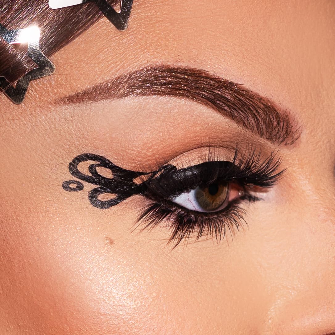 KimChiChic eyeliner applied winged on eye for long-lasting definition