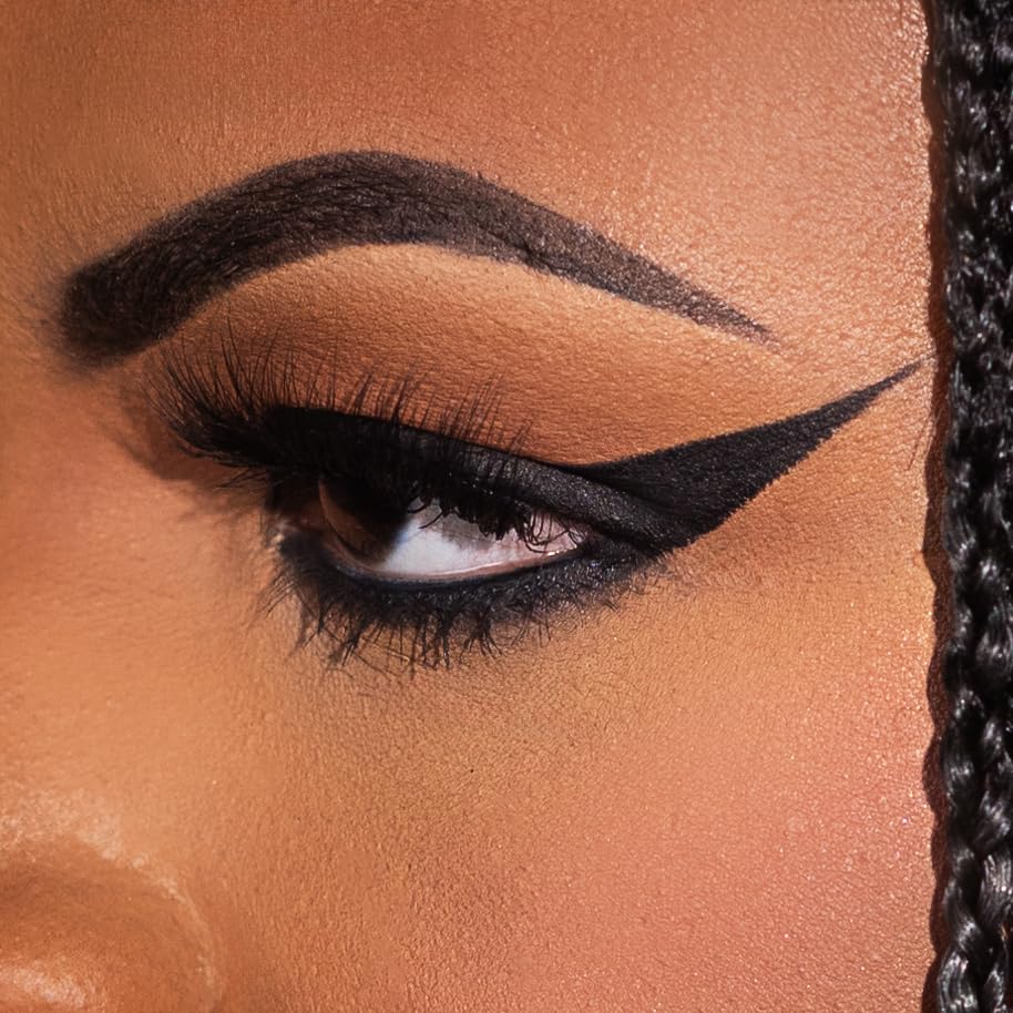 KimChiChic intense black texture swipe demonstrating high pigment payoff