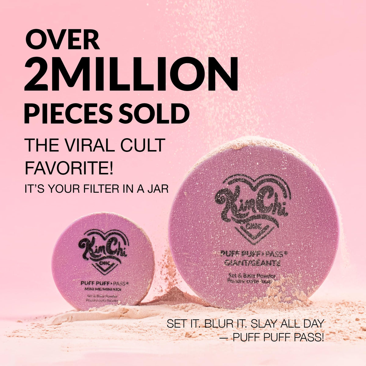 KimChiChic loose powder texture showing fine-milled, blur effect