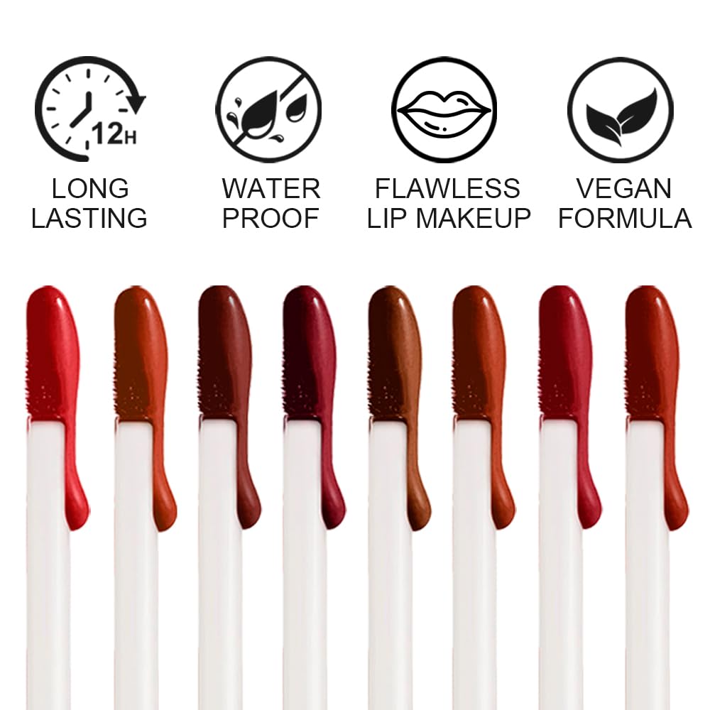 KIMIEYE application demo on lips showing step-by-step result and durable matte finish