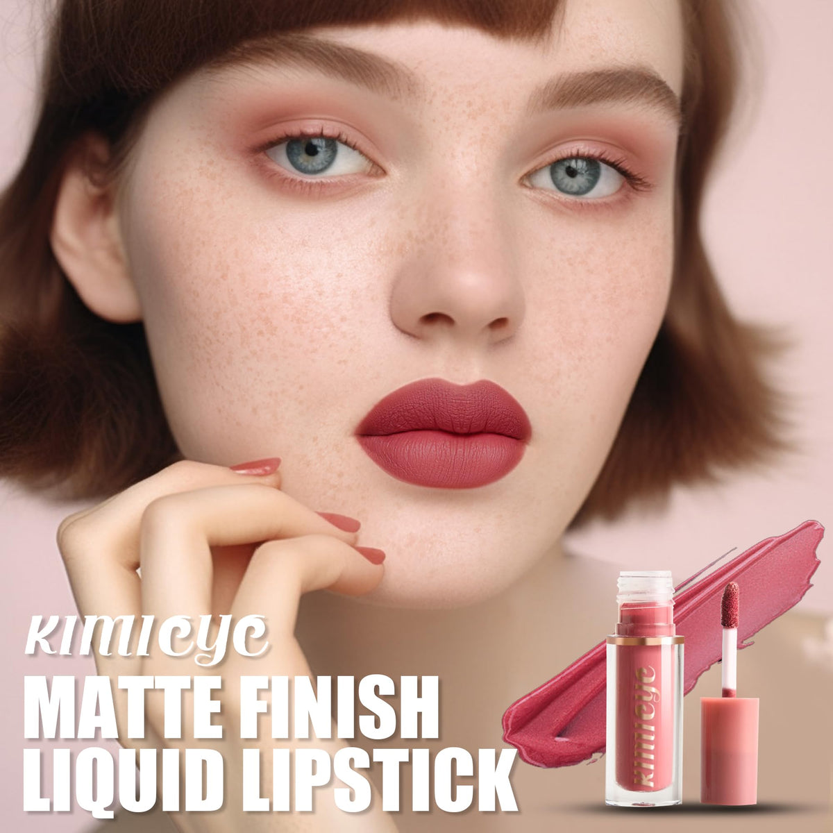KIMIEYE close-up of velvet matte texture demonstrating smooth rich pigment finish
