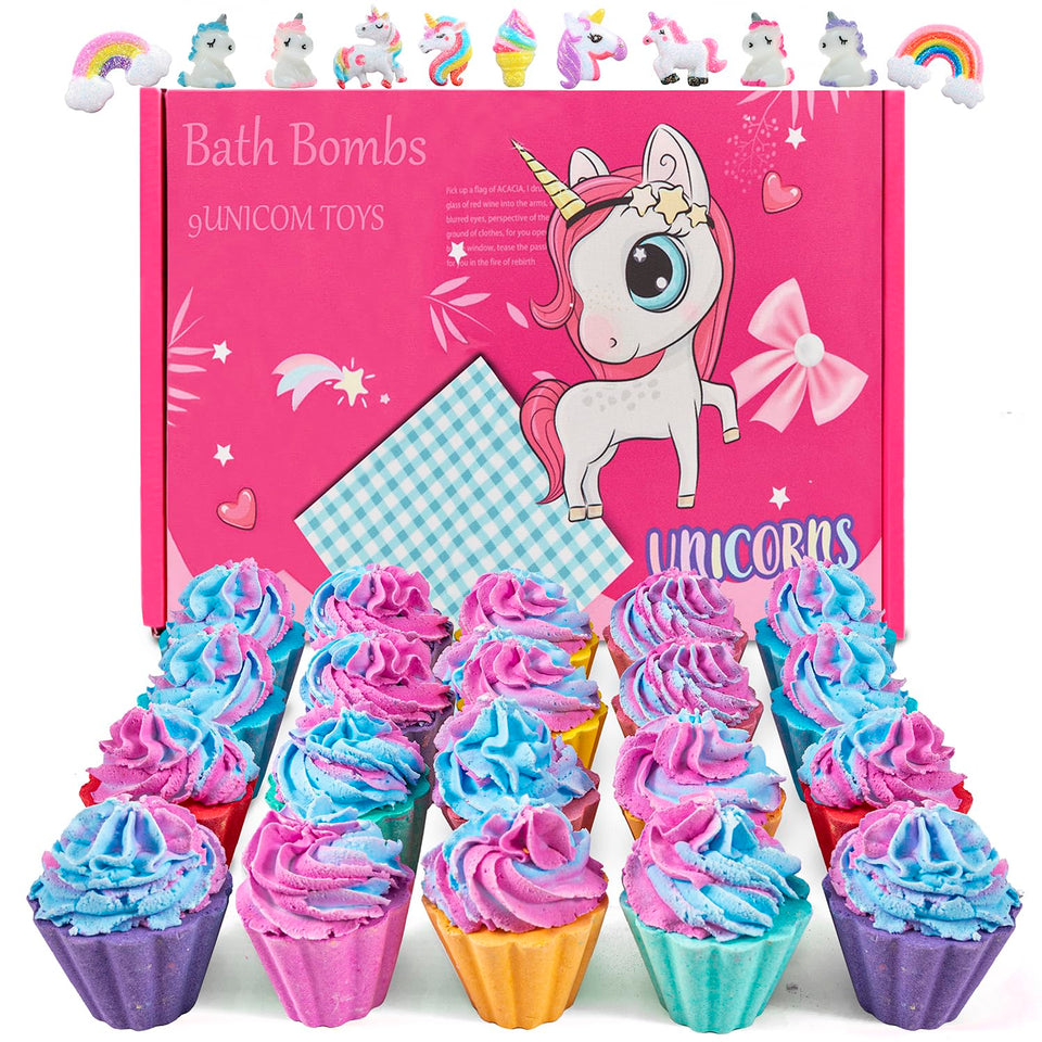 kims cosiart front of box showing 20 colorful bath bombs and gift-ready packaging benefit: neat presentation