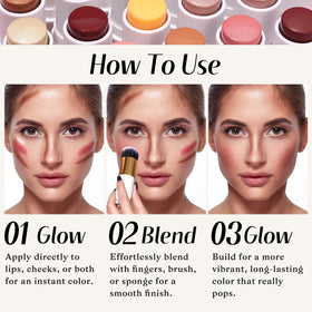 KIMUSE applying stick to cheek to show natural sculpting benefit