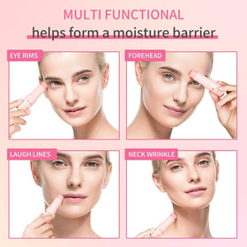 KIMUSE balm applied to lips demonstrating instant hydration and smoother appearance