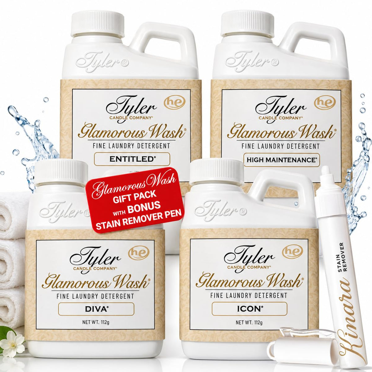 Kinara Tyler pack front view showing four travel-size bottles and gifting appeal