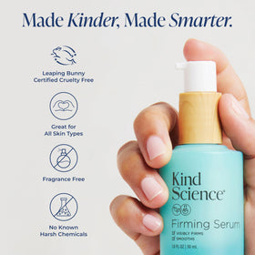 Kind Science serum spread on hand showing lightweight absorbency and plumpness