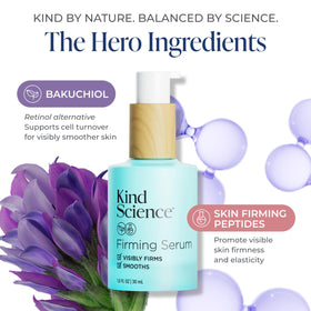 Kind Science pump dispensing serum highlighting easy controlled application
