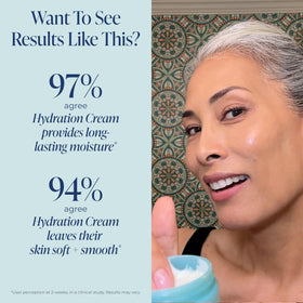 Kind Science open jar texture close-up shows rich yet light cream benefit: quick absorption
