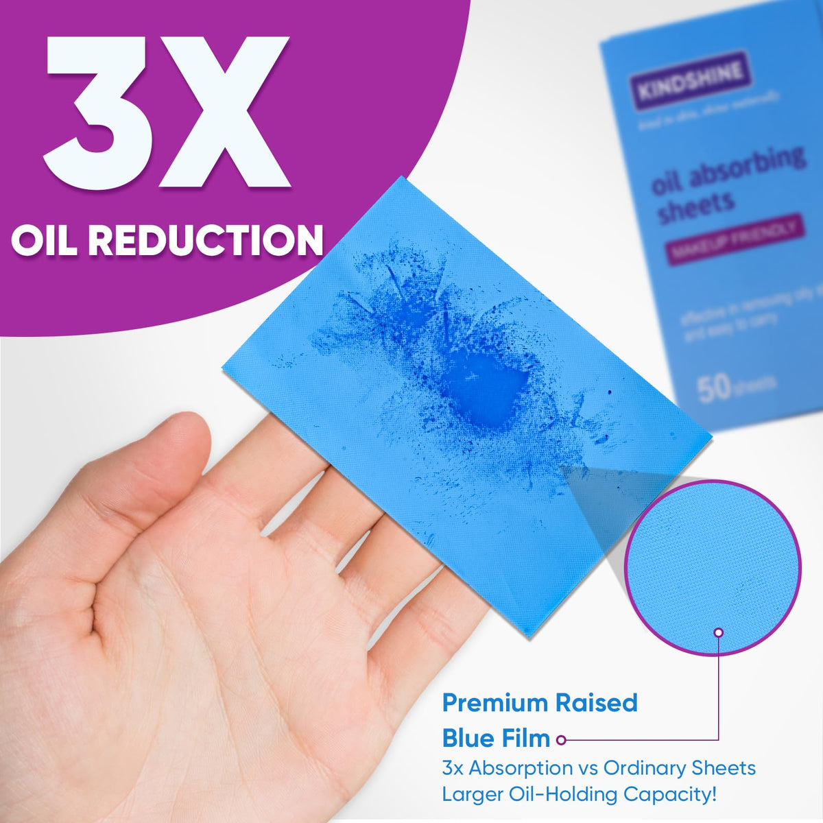 kindshine texture detail of blue film, highlights tear-resistant gentle surface