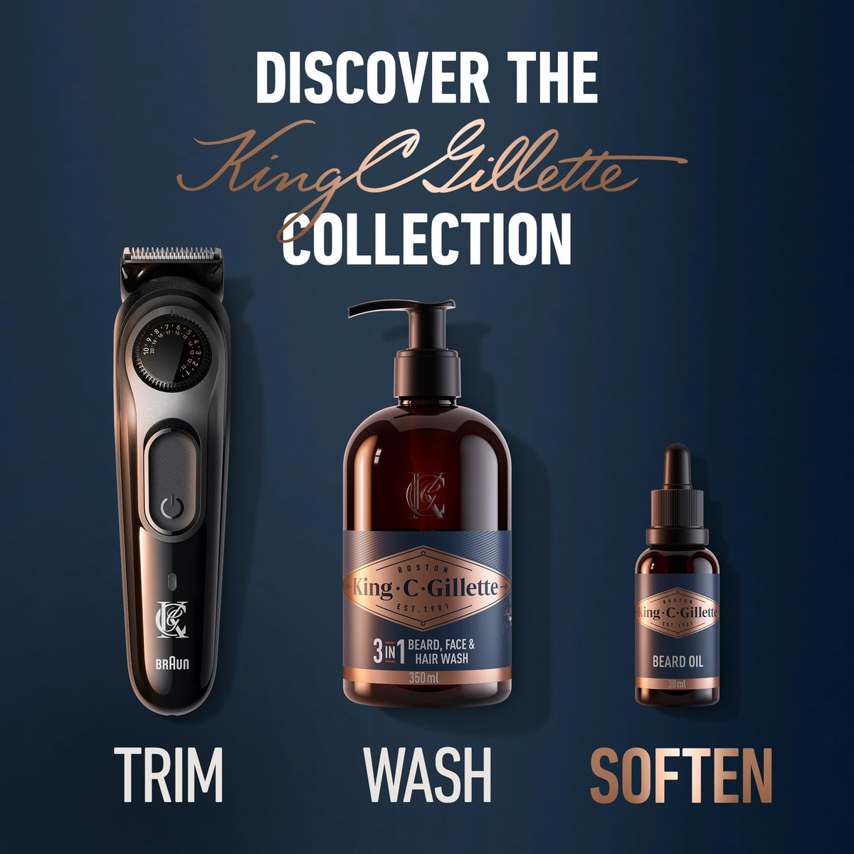 King C. Gillette bottle on bathroom counter suggesting everyday lifestyle use