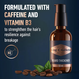 King C. Gillette applied to beard from palm illustrating even coverage and fuller look