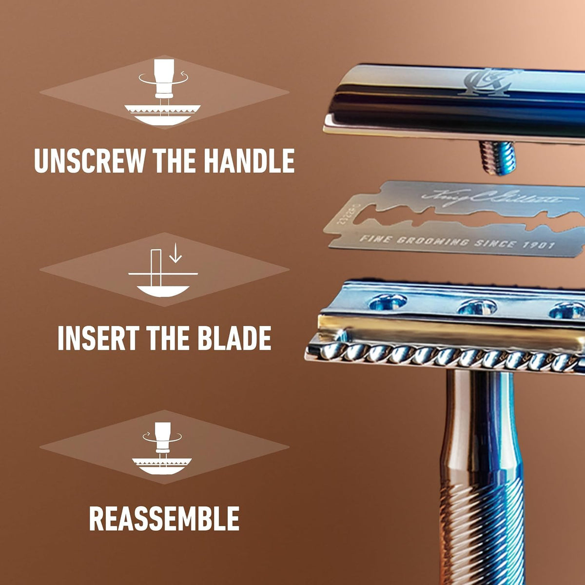 King C. Gillette razor held in hand to show scale and balanced, confidence-inspiring weight