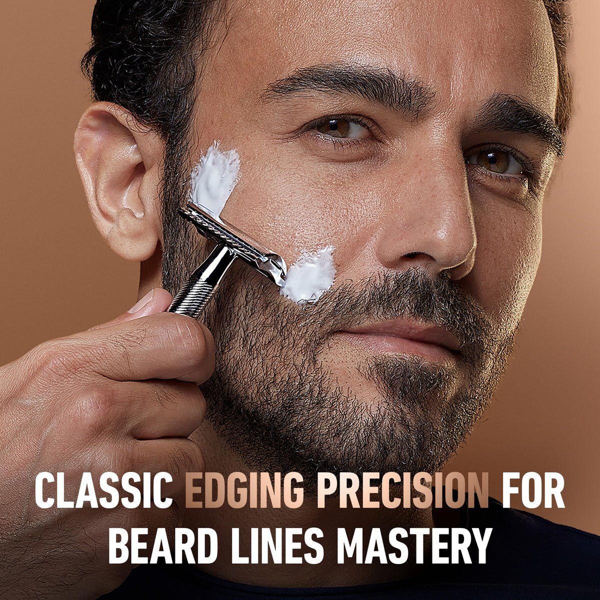 King C. Gillette platinum edge detail showing smooth coating for reduced drag