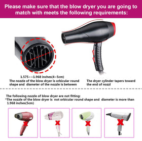 KingKam attached to dryer nozzle demonstrating secure fit benefit