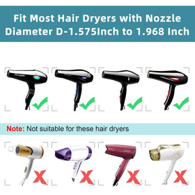 KingKam diffuser attached to a hair dryer nozzle demonstrating secure fit and airflow spread