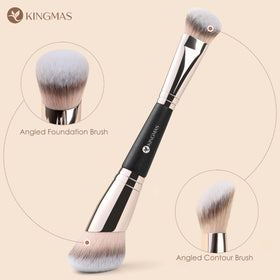 KINGMAS angled brush head applying contour cream for precise sculpting