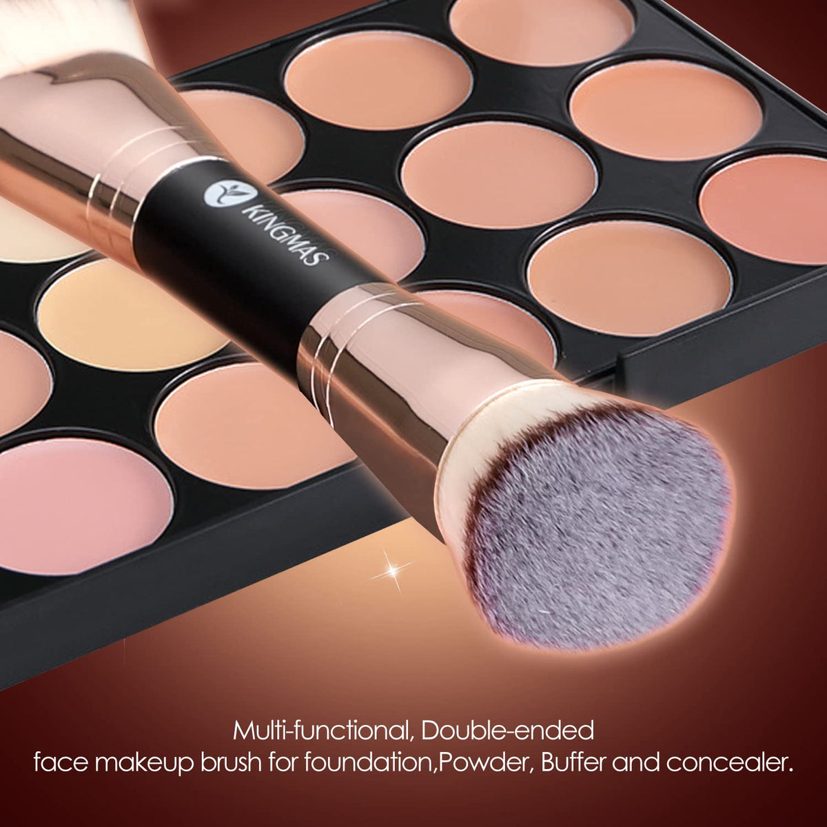 KINGMAS applying liquid foundation for even coverage and minimal streaks