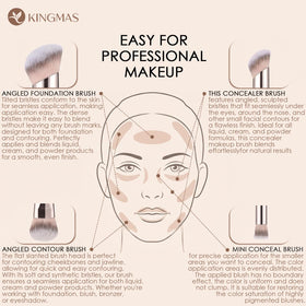 KINGMAS close-up of synthetic bristles showing smooth texture and blend benefit