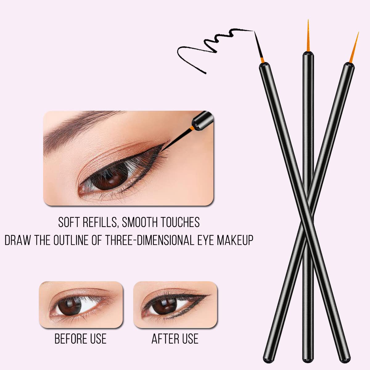 KINGMAS close-up of ultra-fine brush tip demonstrating precise, hair-thin application