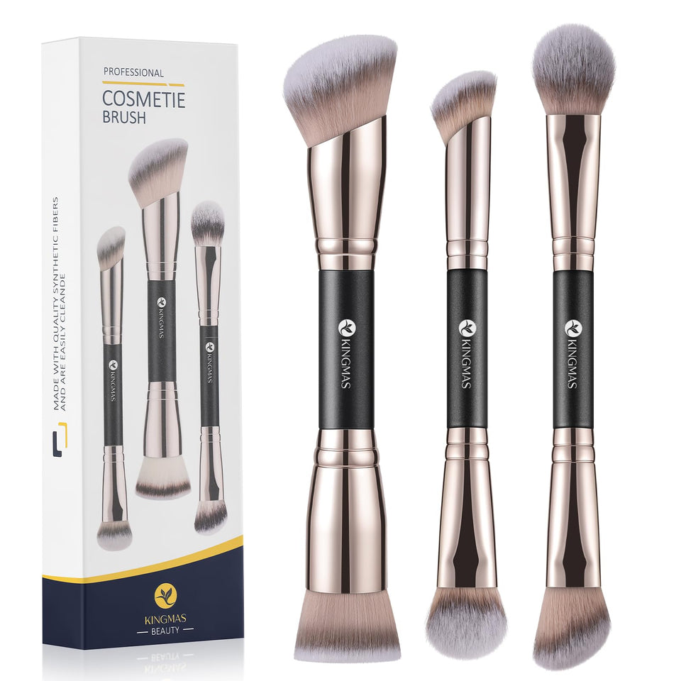 KINGMAS front view of three dual-ended brushes showing compact set benefits