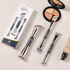 KINGMAS brushes on vanity next to makeup showing organized routine benefit