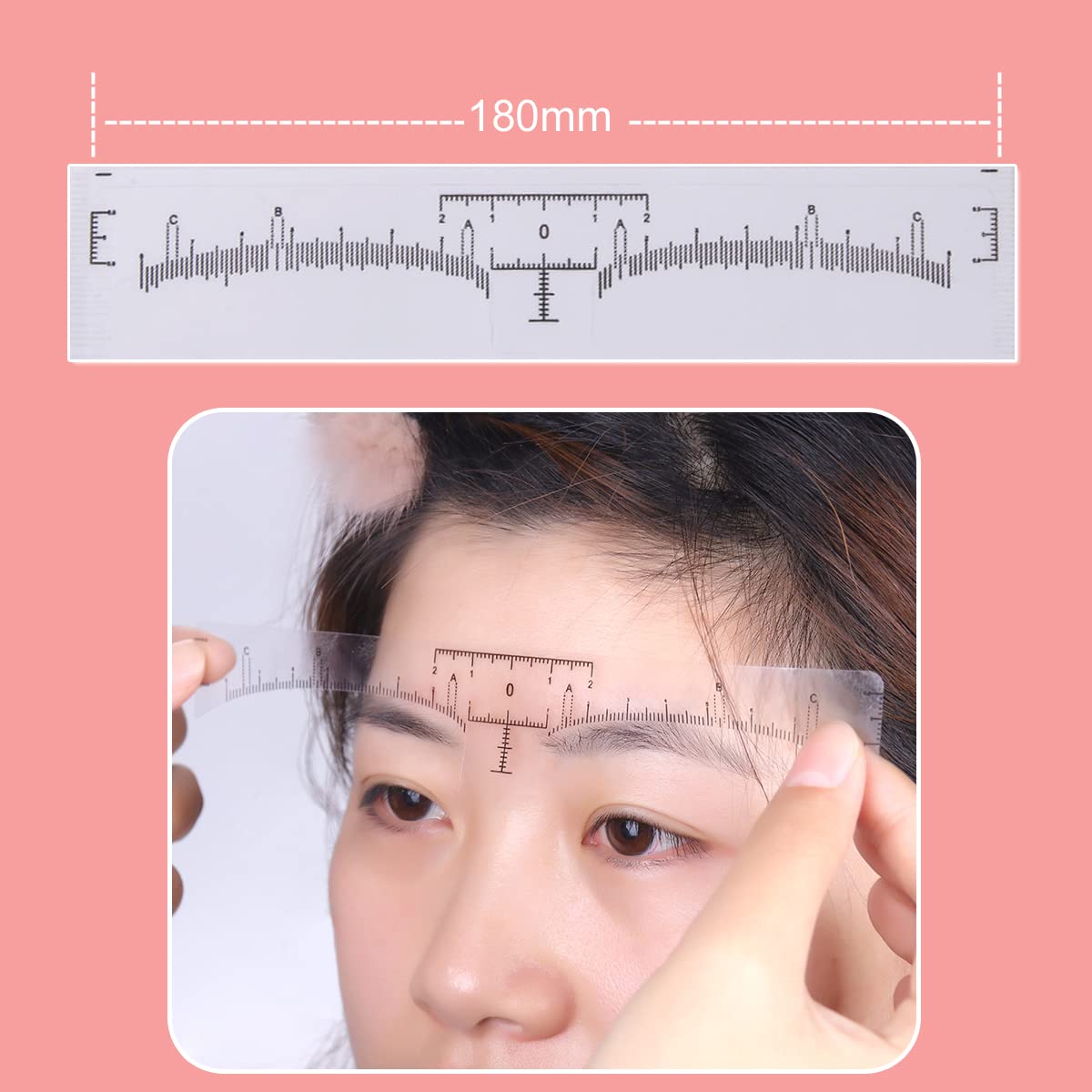 KINGMAS marking brows with pencil using stencil to ensure even proportions