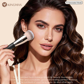 KINGMAS rounded brush head blending liquid foundation for streak-free finish