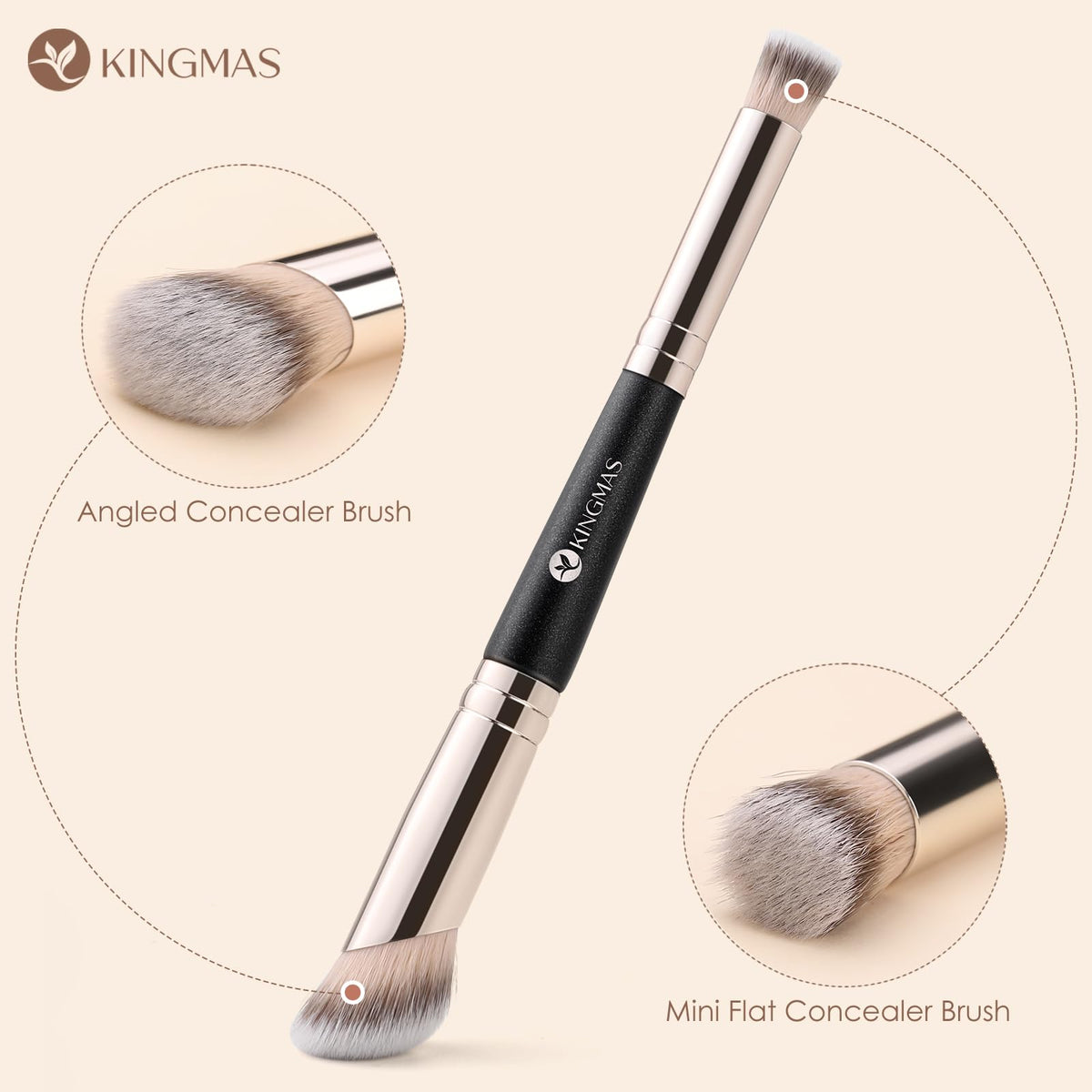 KINGMAS two brush sizes side-by-side showing scale for full face and detail