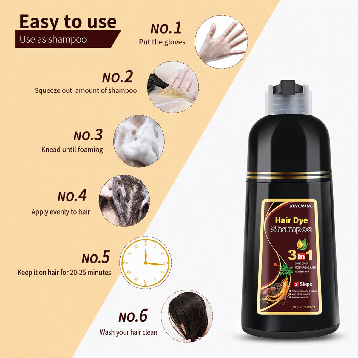KINGMING label closeup highlighting herbal ingredients and usage guidance