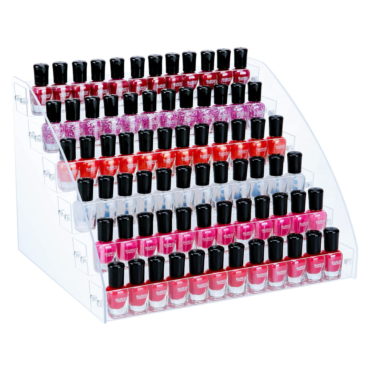 KINGROW front view showing full six-tier capacity and clear display benefit